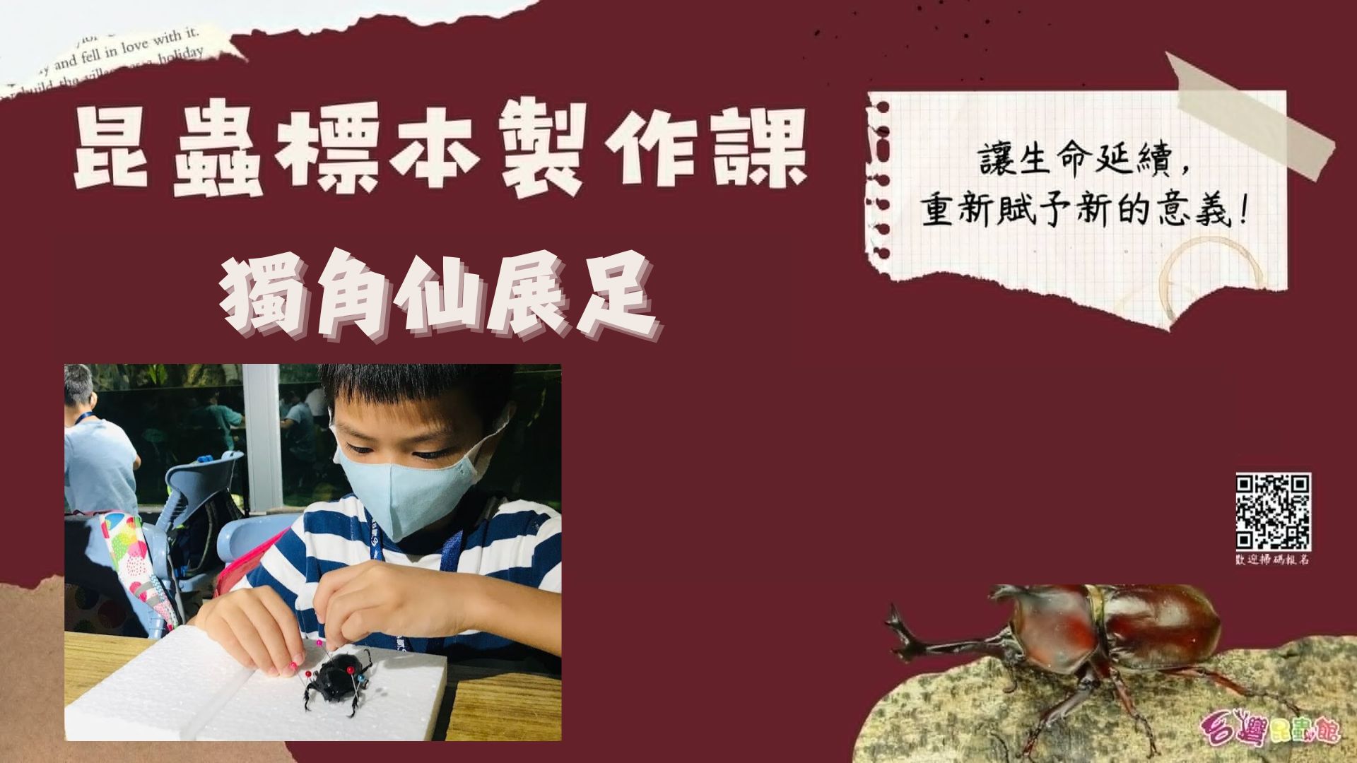 4/06(一) 13:30-14:30『獨角仙展足』標本製作課